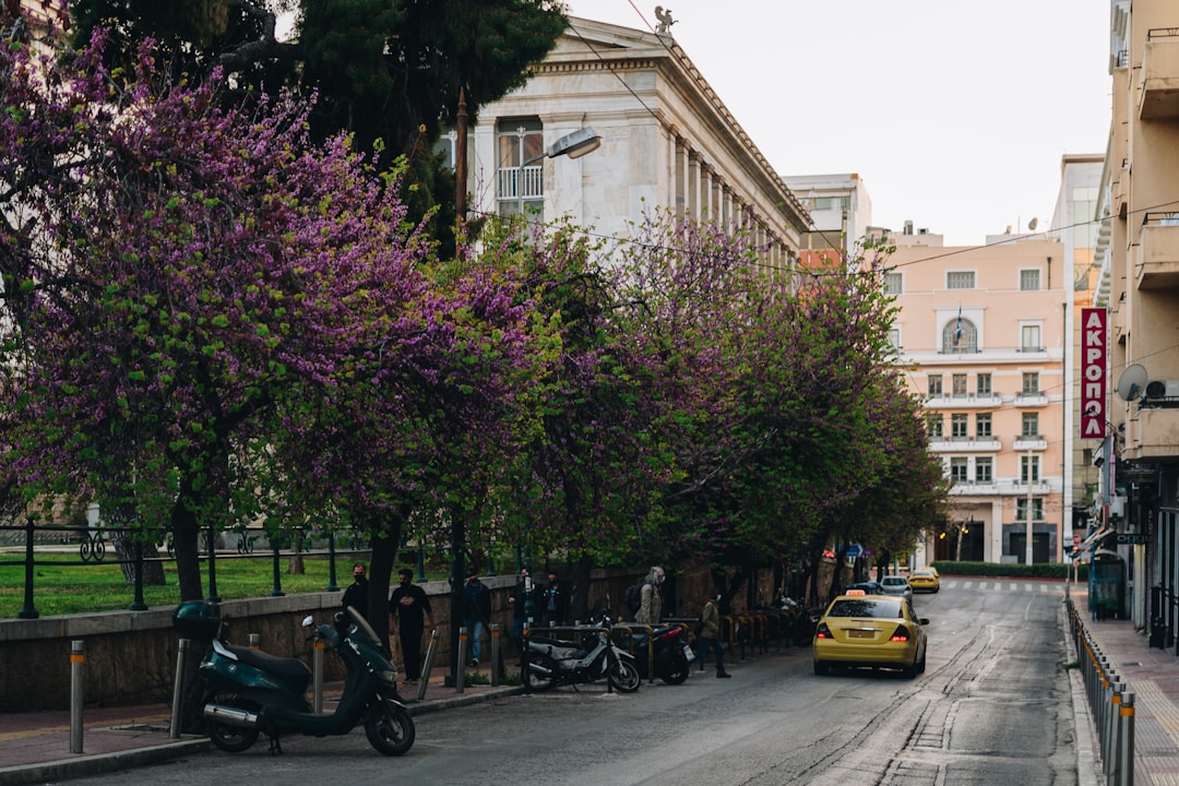 Film crew shooting scene in Athens Greece streets