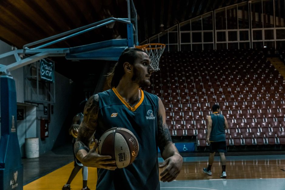 Ethnikos Piraeus basketball team practice session