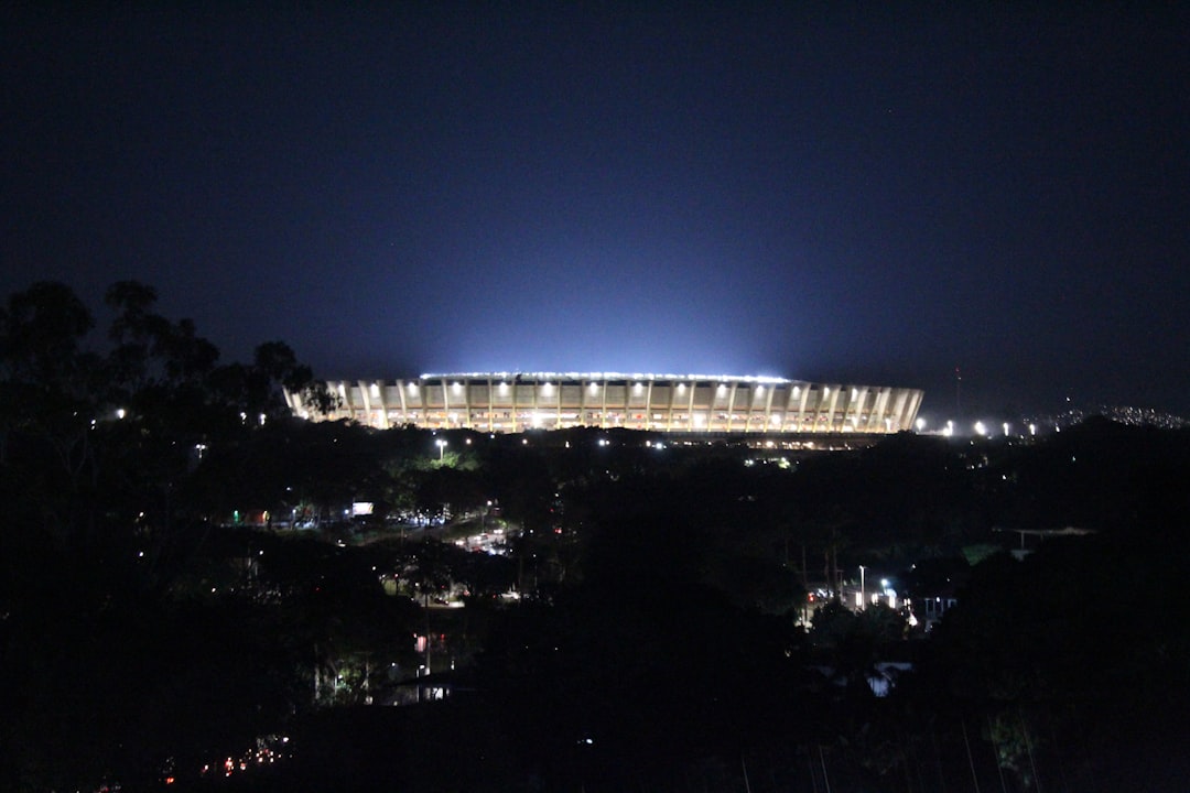World Cup trophy gleaming under stadium lights
