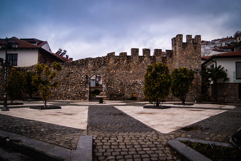 Ohrid Macedonia old town shores of Lake Ohrid medieval castle