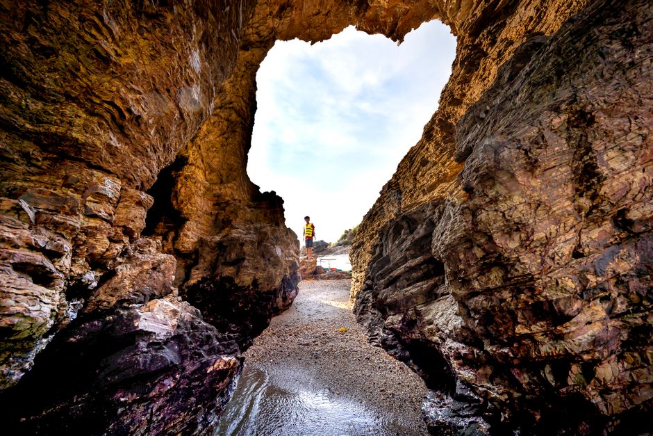 Porto Badisco cave tunnels WWII naval base beach