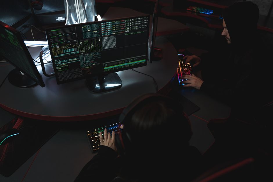 North Korean hackers working in server room
